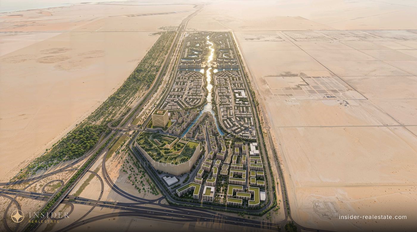 Рендер Mira Hills в пустыне у трассы E11 между Дубаем и Абу-Даби