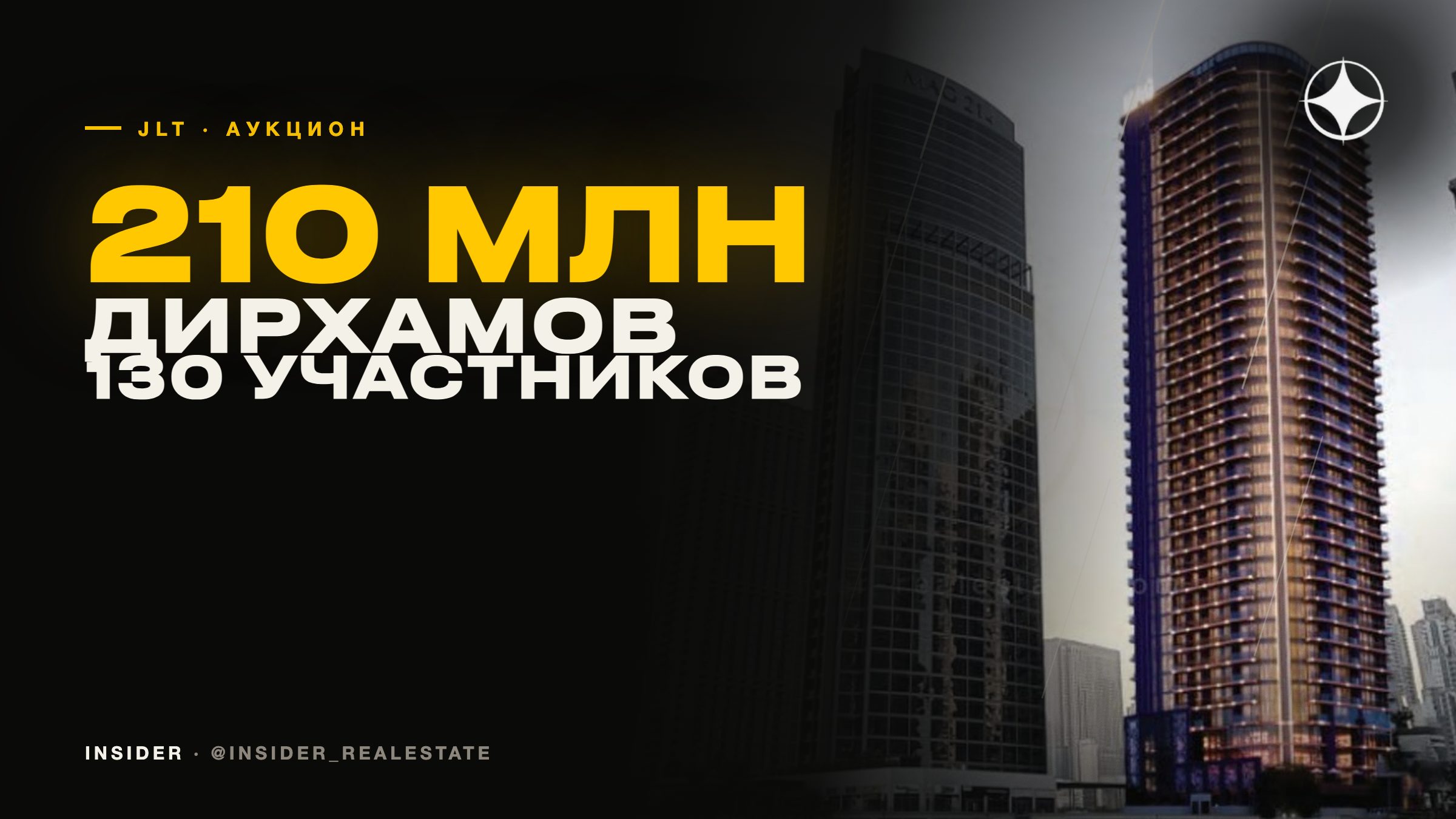 Недостроенная башня в JLT ушла с торгов за 210 млн дирхамов: история Al Saqran и что стало на её месте