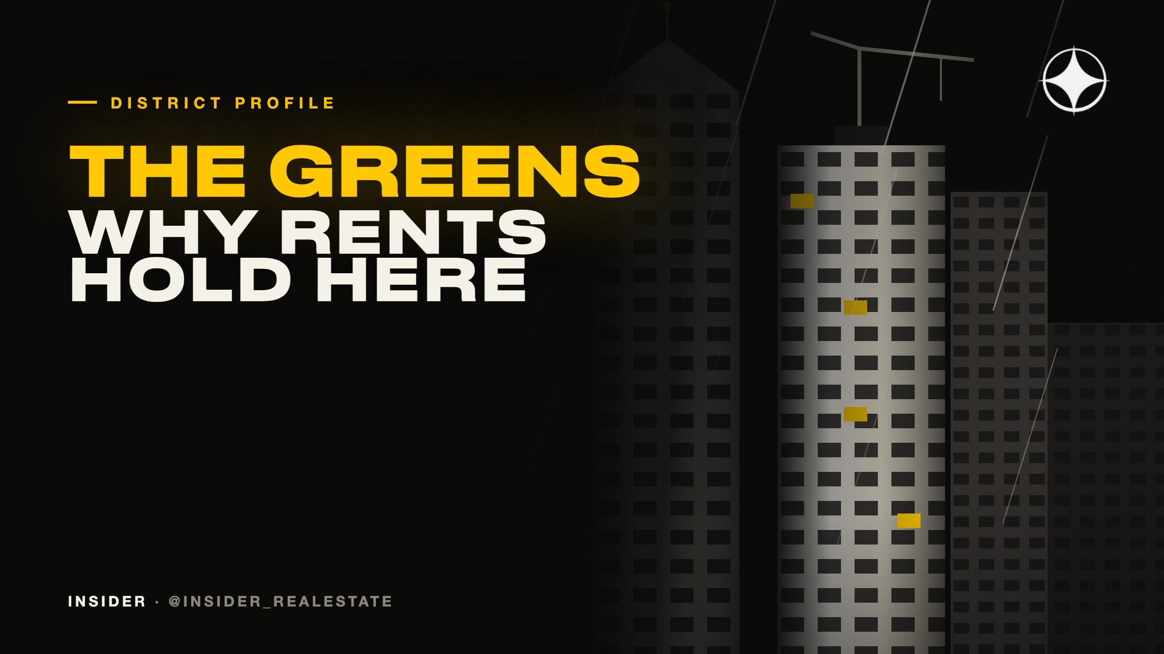 The Greens / Views: why rents hold in an older low-rise district
