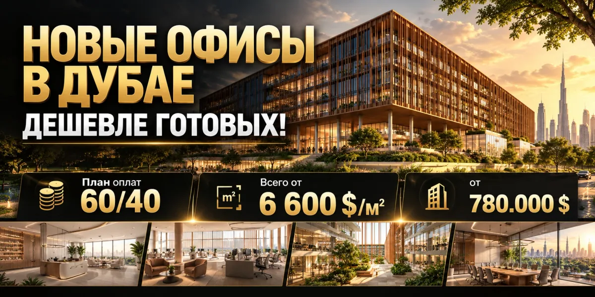 The Yards Plaza — новые офисы в Дубае от застройщика: план оплат 60/40